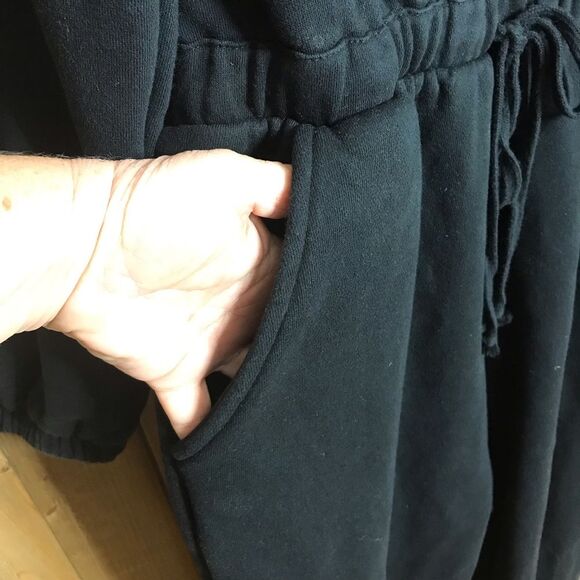 Wild Fable Black Fleece Jumpsuit One Piece Elastic Waist Size Large - Picture 8 of 16